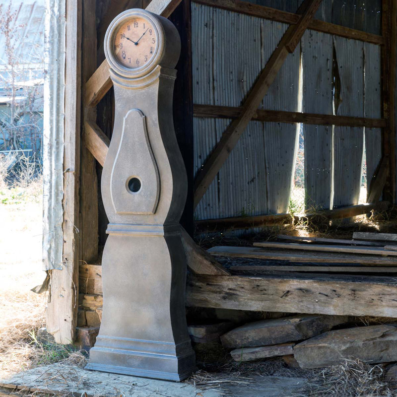 Park Hill 77'' H Wood Floor Clock Wayfair